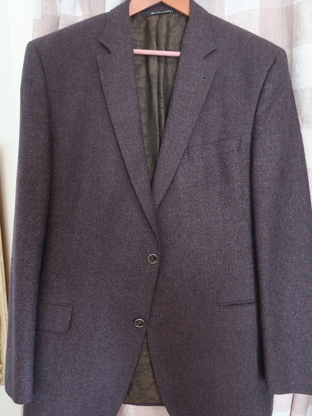 Jack Victor Wool Blazer in Purple/Brown 44L